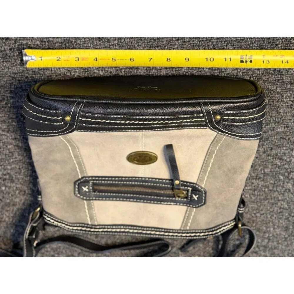 Dove BOC Cronton Crossbody Bag Gray Black Faux Leather‎ Medium Purse Adjustable